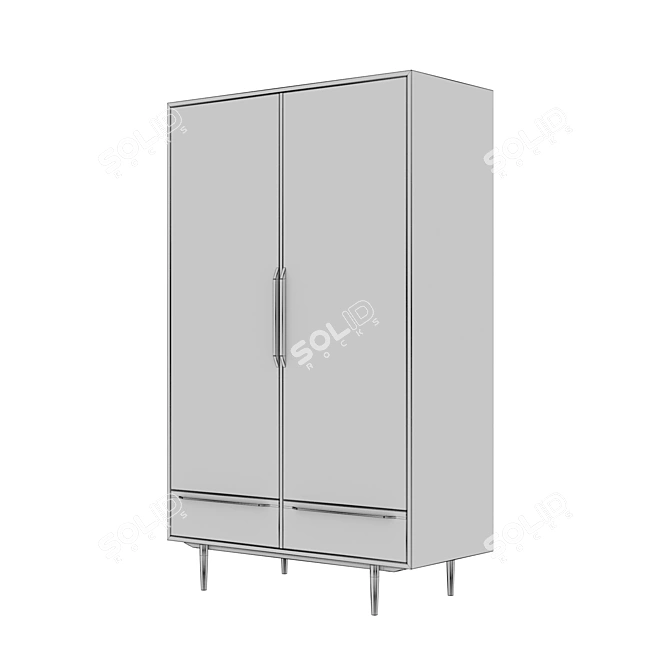 Bruni Blacki Wardrobe: Sleek and Practical 3D model image 4
