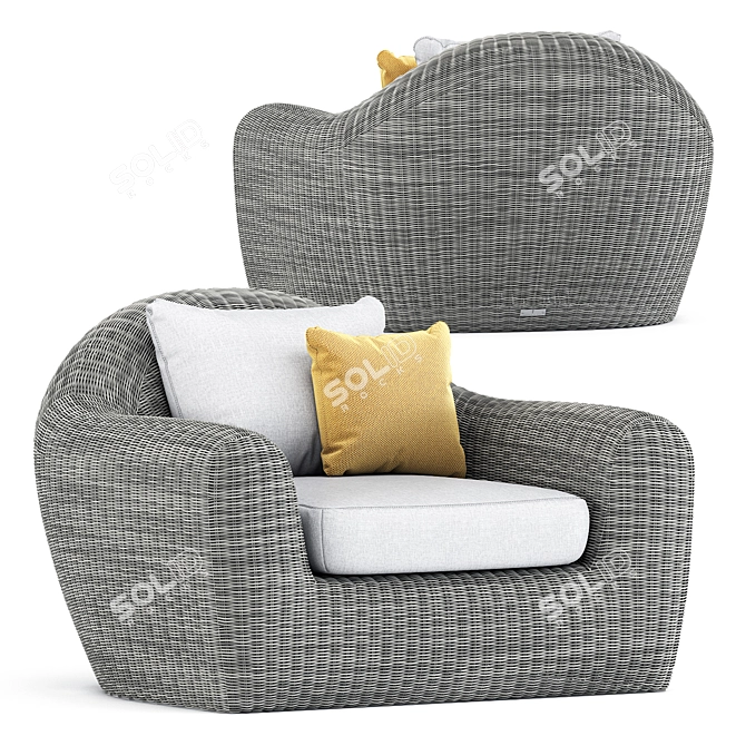 Rush Lounge Chair: Elegant Comfort in Every Angle 3D model image 1