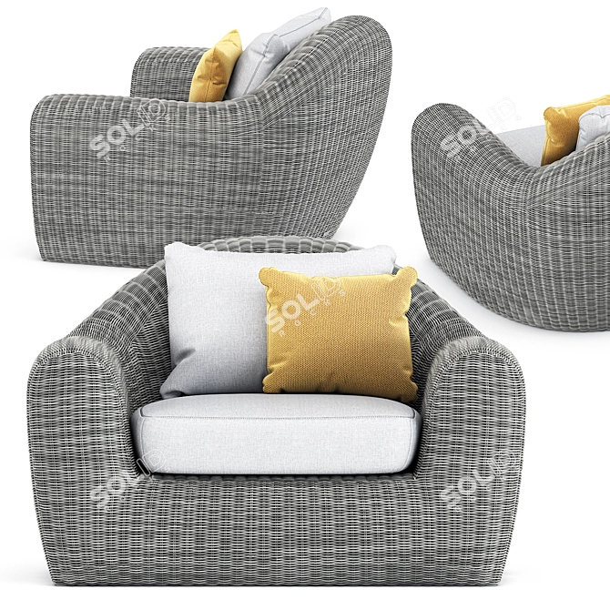 Rush Lounge Chair: Elegant Comfort in Every Angle 3D model image 2