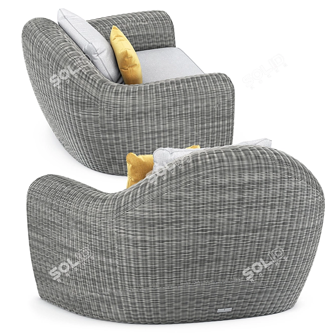 Rush Lounge Chair: Elegant Comfort in Every Angle 3D model image 3