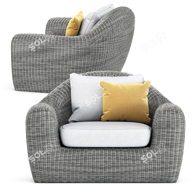 Rush Lounge Chair: Elegant Comfort in Every Angle 3D model image 7