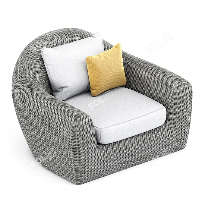 Rush Lounge Chair: Elegant Comfort in Every Angle 3D model image 9