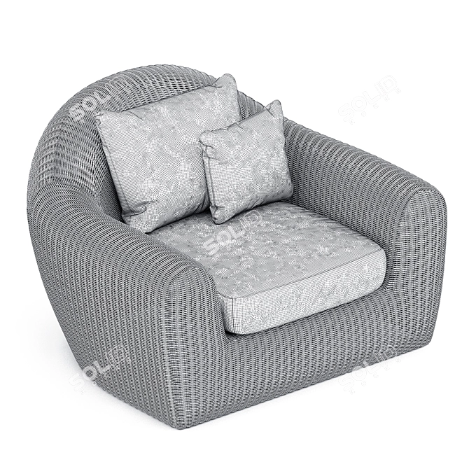 Rush Lounge Chair: Elegant Comfort in Every Angle 3D model image 10
