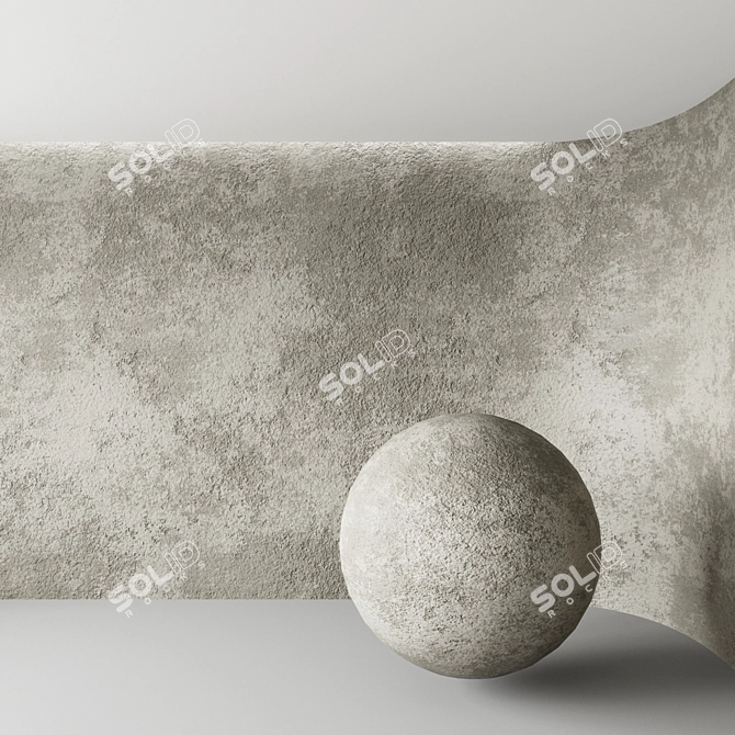 Seamless Concrete Plaster: High-Res Textures & Customizable Material 3D model image 4
