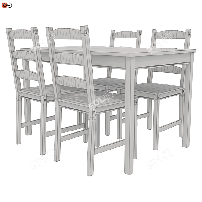 Sleek Scandinavian Table Set 3D model image 2
