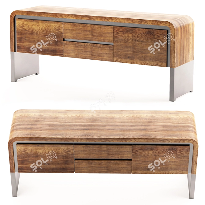 Elegant Ribbon Credenza 3D model image 1