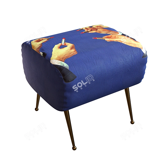  Saletti Pouf: Chic Comfort in 3 Styles 3D model image 4