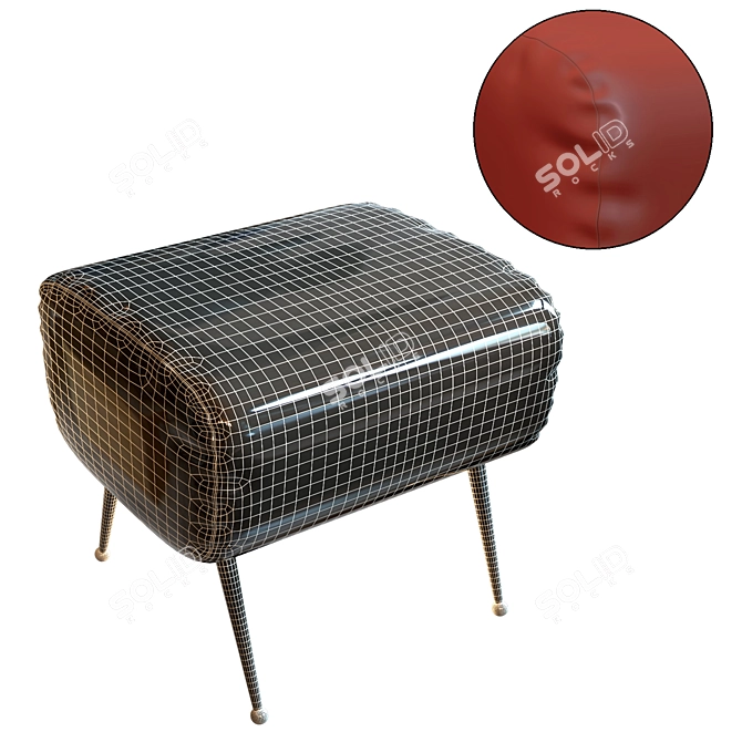  Saletti Pouf: Chic Comfort in 3 Styles 3D model image 5
