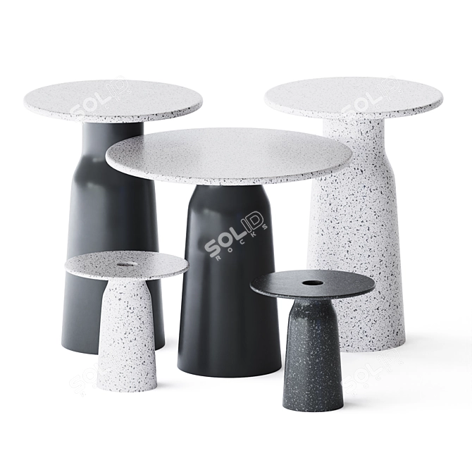 Tandem Collection: Stylish Tables & Vase 3D model image 1