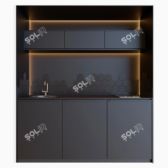 Modern Kitchen 16: Customizable Design 3D model image 5