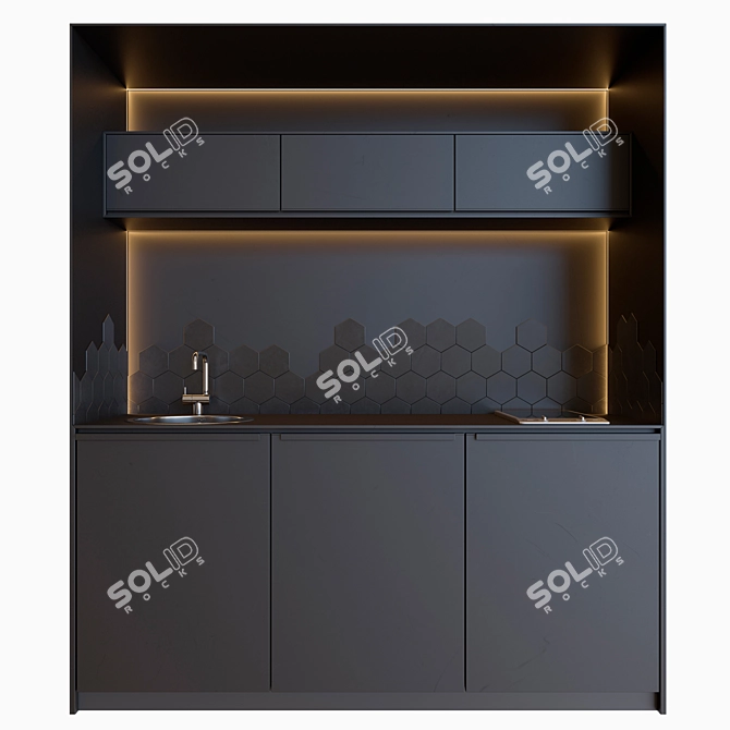 Modern Kitchen 16: Customizable Design 3D model image 6