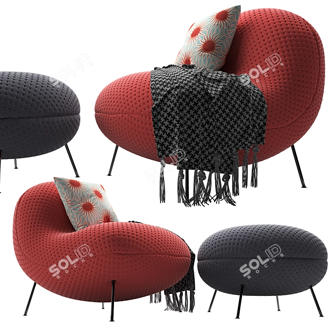 Cozy Baba Armchair: ultimate comfort and style 3D model image 1