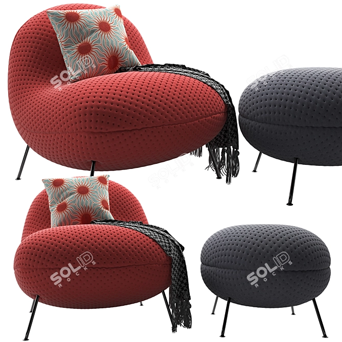 Cozy Baba Armchair: ultimate comfort and style 3D model image 2