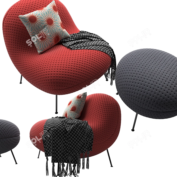 Cozy Baba Armchair: ultimate comfort and style 3D model image 3