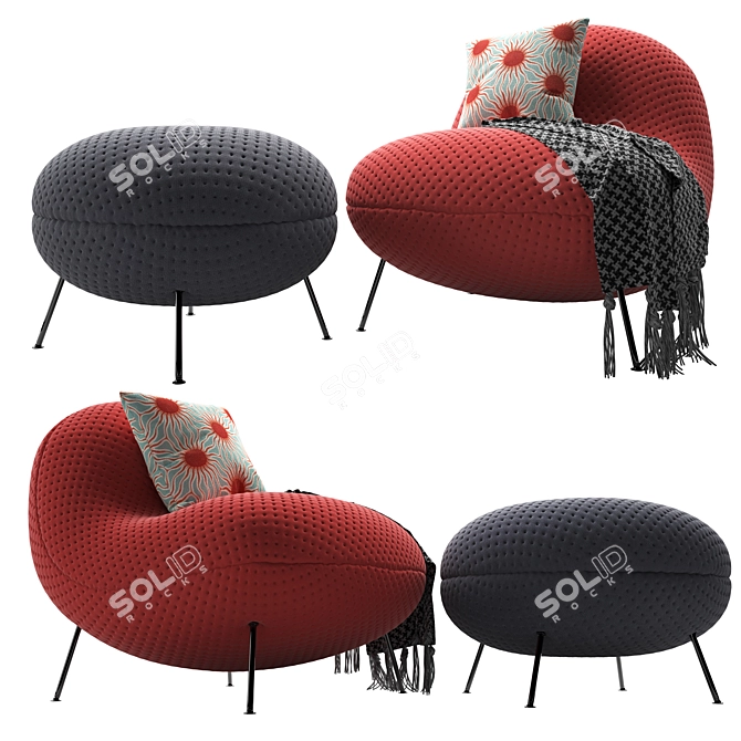 Cozy Baba Armchair: ultimate comfort and style 3D model image 6