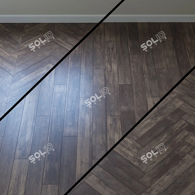 Vintage Oak Parquet Flooring 3D model image 1