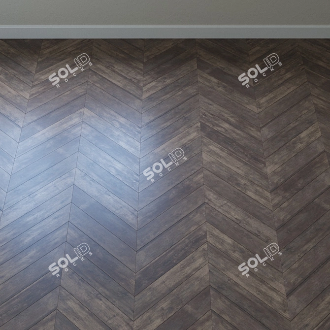 Vintage Oak Parquet Flooring 3D model image 4