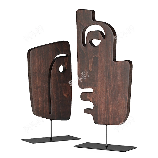 Nyala Figurines: Exquisite Mangowood Decor Pieces 3D model image 3