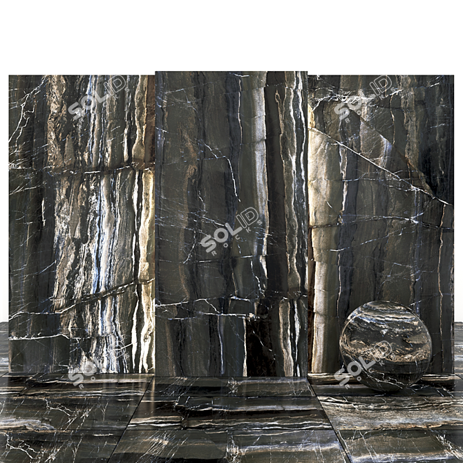 Opera Dark Marble: Elegant & Versatile Texture 3D model image 2
