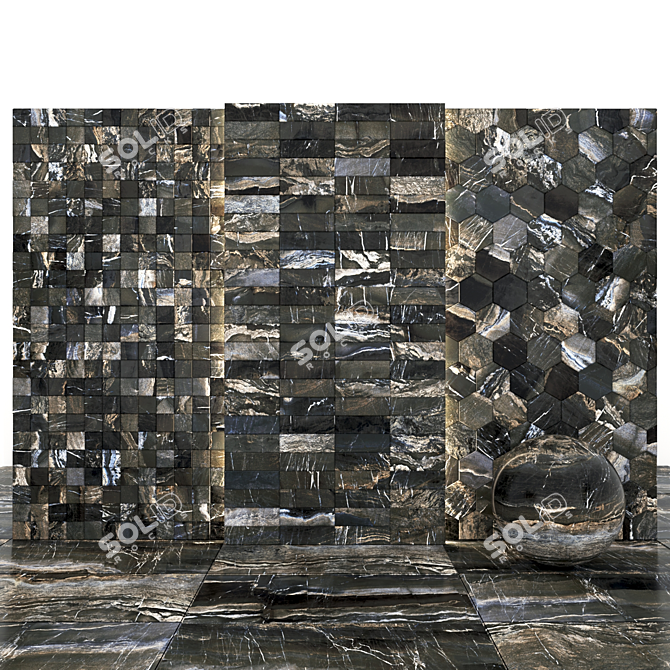 Opera Dark Marble: Elegant & Versatile Texture 3D model image 3