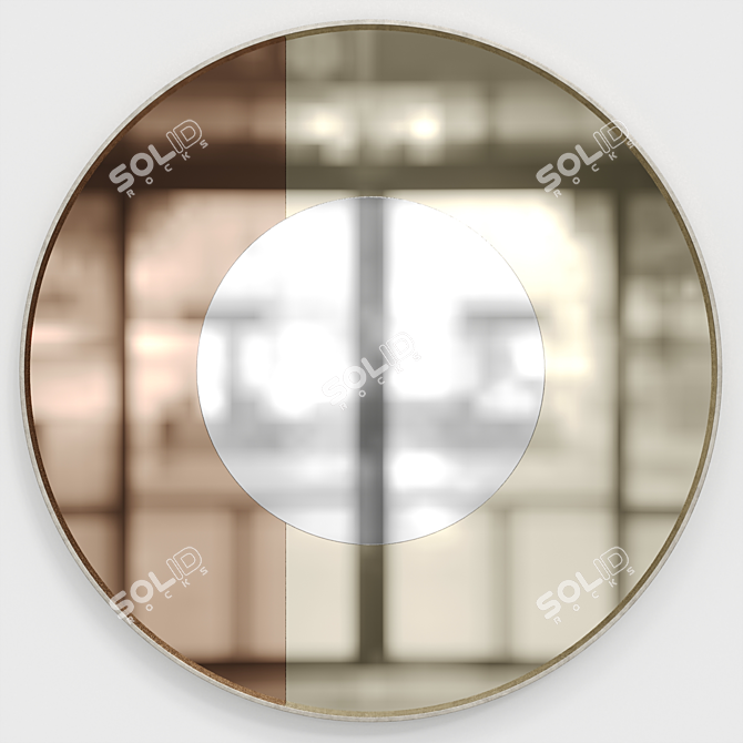 Elegant Reflection: Round Decorative Mirror 3D model image 1