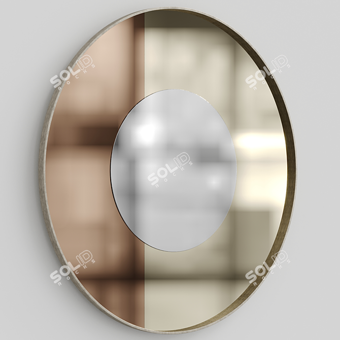 Elegant Reflection: Round Decorative Mirror 3D model image 2