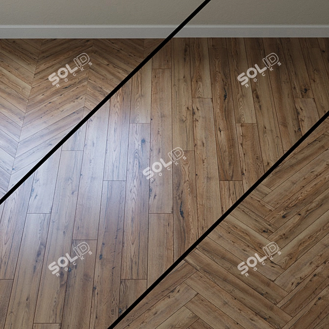 Copperhead Oak Parquet Flooring 3D model image 1