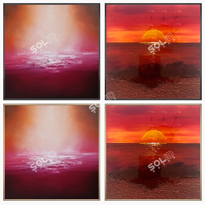 Versatile Wall Art Set: 2 Paintings, 4 Frame Options 3D model image 2