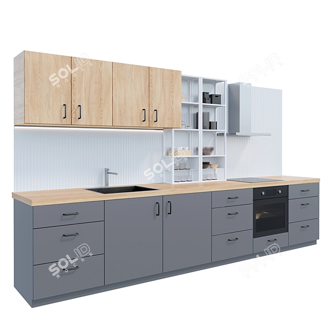 Stylish and Modular ENHET Kitchen 3D model image 1