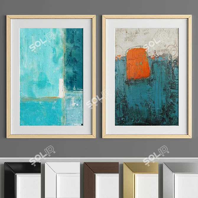 Multi-Material Art Frame - 50x70cm 3D model image 3