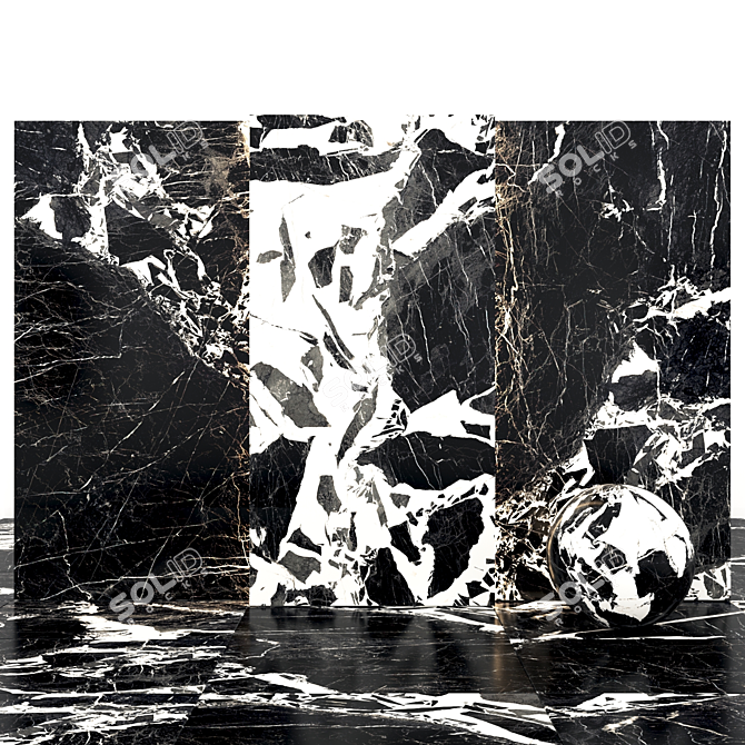 Nero Antico POL 02: Versatile Texture Slabs & Tiles 3D model image 2