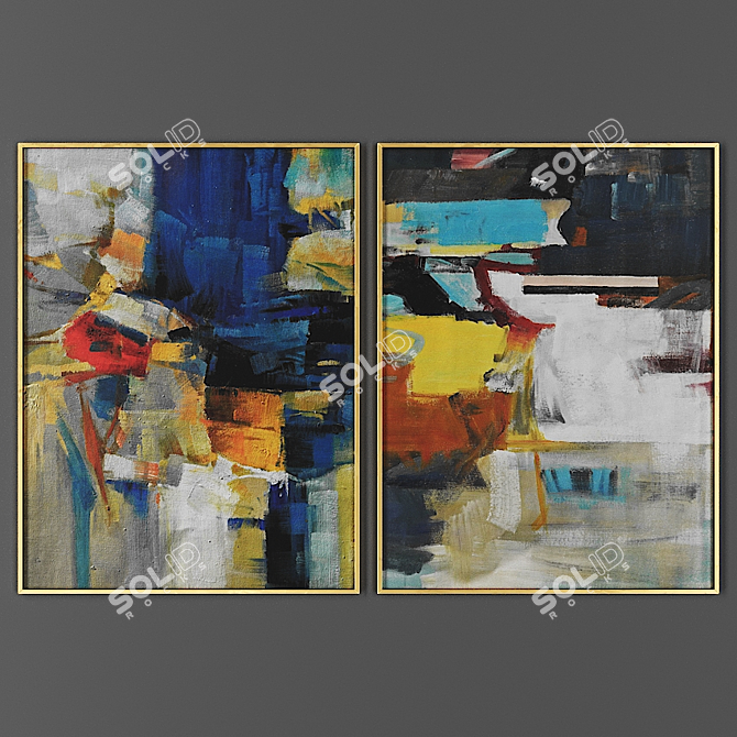 Dual Art Collection: Picture Frames 3D model image 1