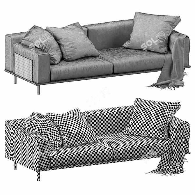 Contemporary Indivi 3-Seater Sofa 3D model image 4