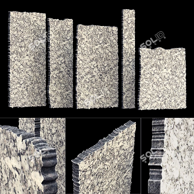 Marble Slab Plate No. 3: Polished & Textured 3D model image 1