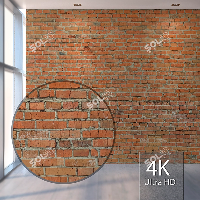 Seamless Red Brick Texture 3D model image 1