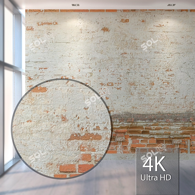 Vintage Brick Wall Texture - High Resolution 3D model image 1