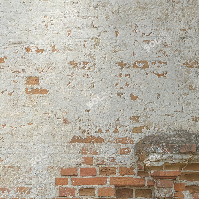 Vintage Brick Wall Texture - High Resolution 3D model image 4