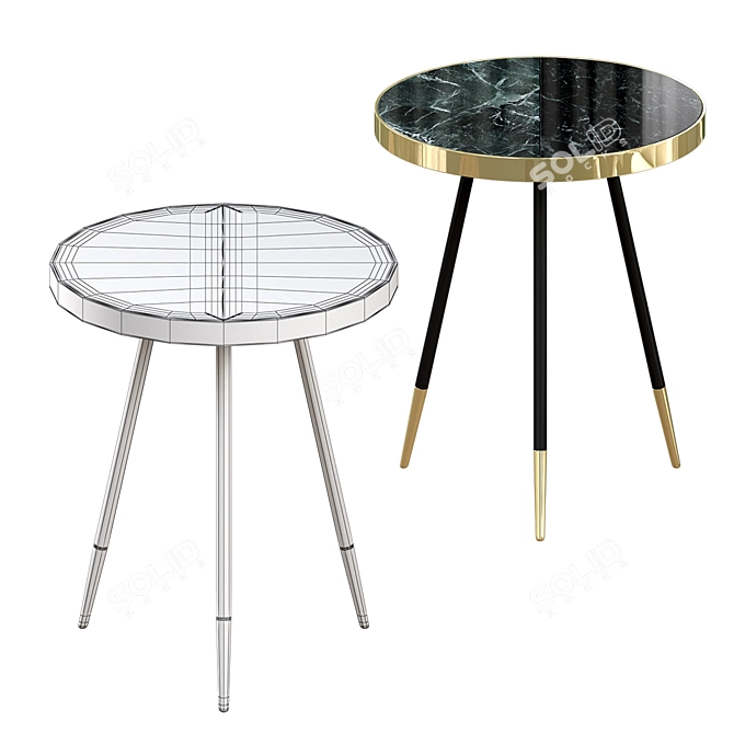 Elegant Bethan Gray Marble Coffee Table 3D model image 4