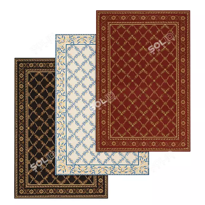 Luxurious Carpet Set: High-Quality Textures for Stunning Renders 3D model image 1