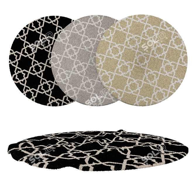 Versatile Round Carpets Set 3D model image 1