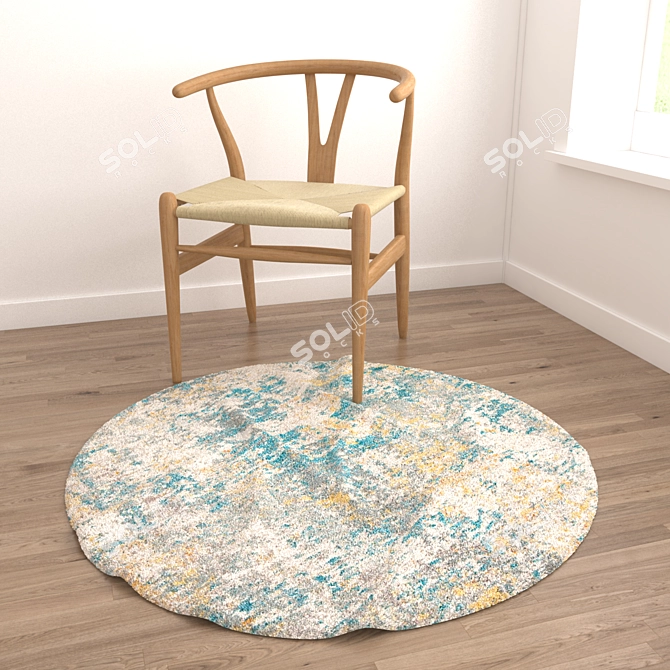 Round Carpet Set: Various Textures 3D model image 4