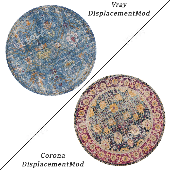 Round Carpets Set - Versatile Rug Collection for Any Perspective 3D model image 2