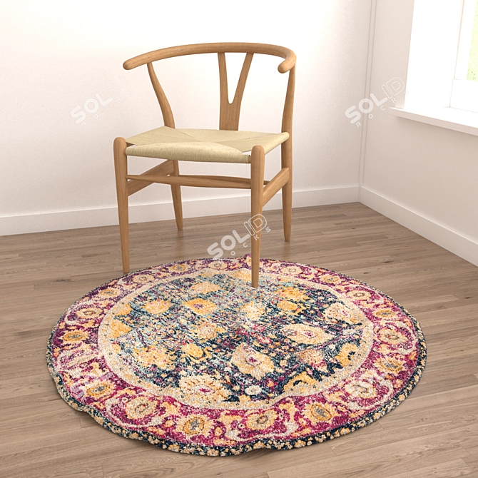 Round Carpets Set - Versatile Rug Collection for Any Perspective 3D model image 4