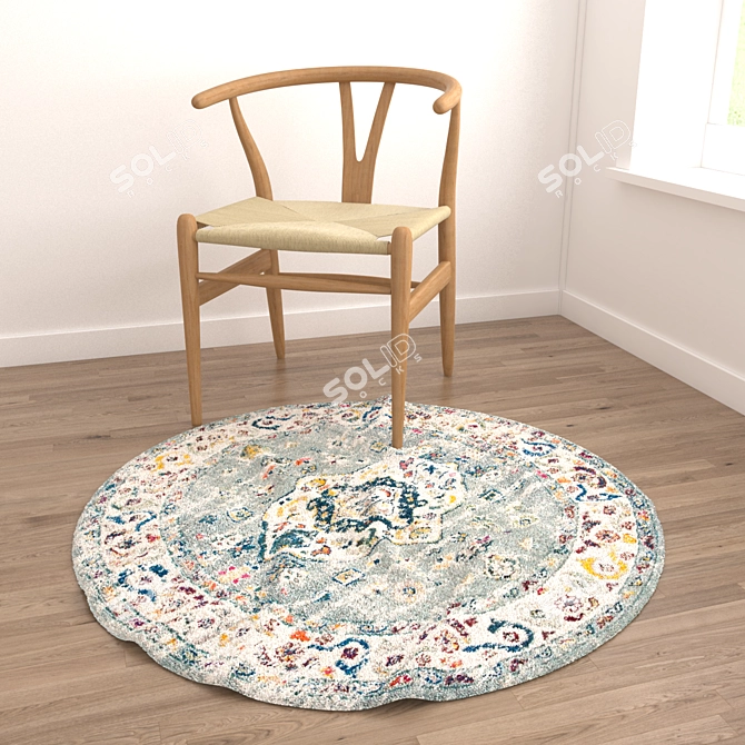 Versatile Round Carpets Set 3D model image 4