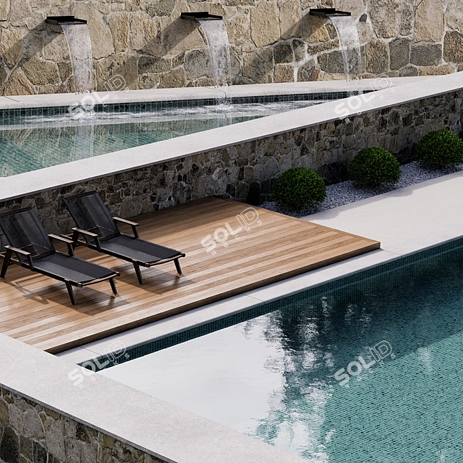 Deluxe Pool Oasis 3D model image 3