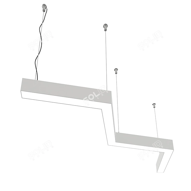 Zigzag Segment for 500mm Bone Light 3D model image 3