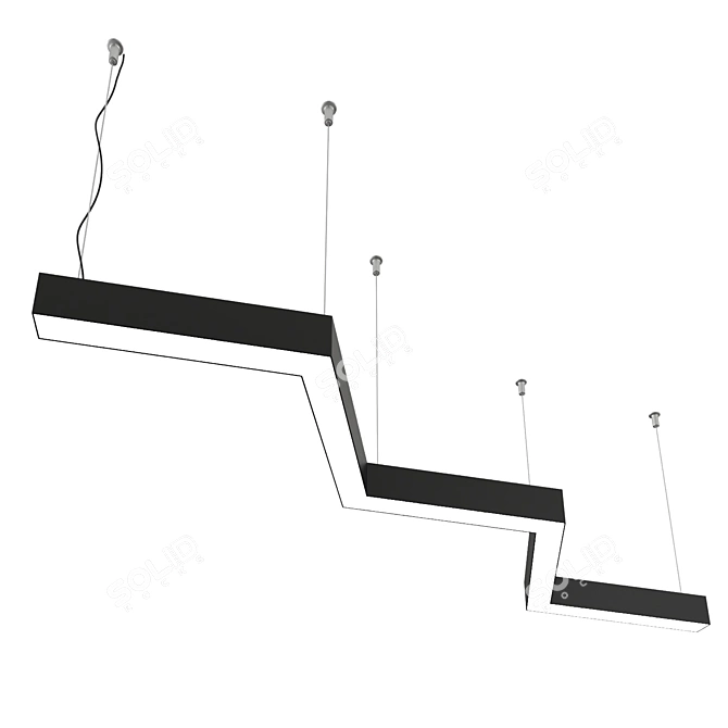 Zigzag Light: Versatile Bone-Shaped Display 3D model image 1