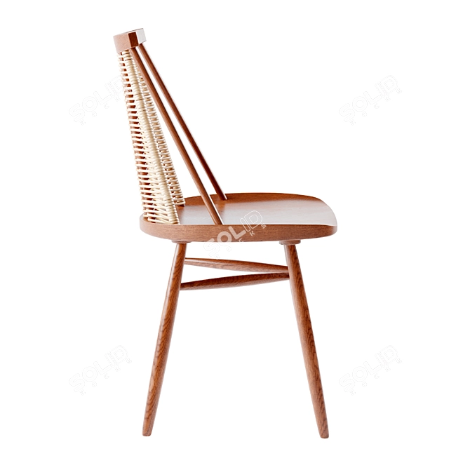 Vintage-Inspired Akina Dining Chair 3D model image 3