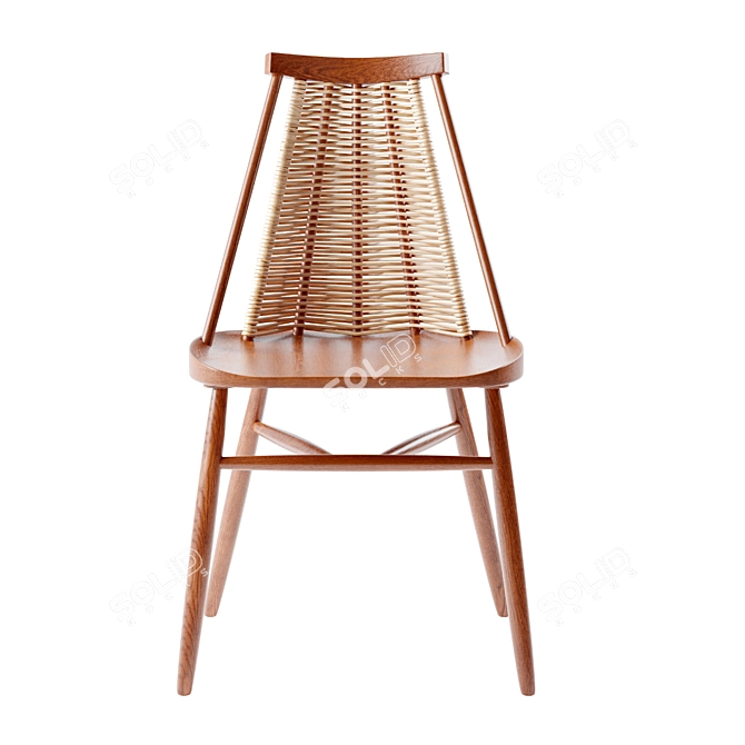 Vintage-Inspired Akina Dining Chair 3D model image 4