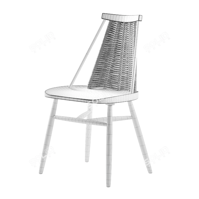 Vintage-Inspired Akina Dining Chair 3D model image 5